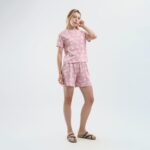 ⁦Short Sleeve Printed With Short Pajama Set⁩ - الصورة ⁦3⁩