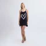 ⁦كاش مايو قصير من القطن حماله رفيعه -مطبوع-كحلي⁩ - الصورة ⁦2⁩