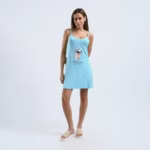 ⁦كاش مايو قصير من القطن حماله رفيعه -مطبوع-بيبي بلو⁩ - الصورة ⁦2⁩