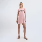 نايت شيرت قطن نص كم استريتش بطبعه -كشمير