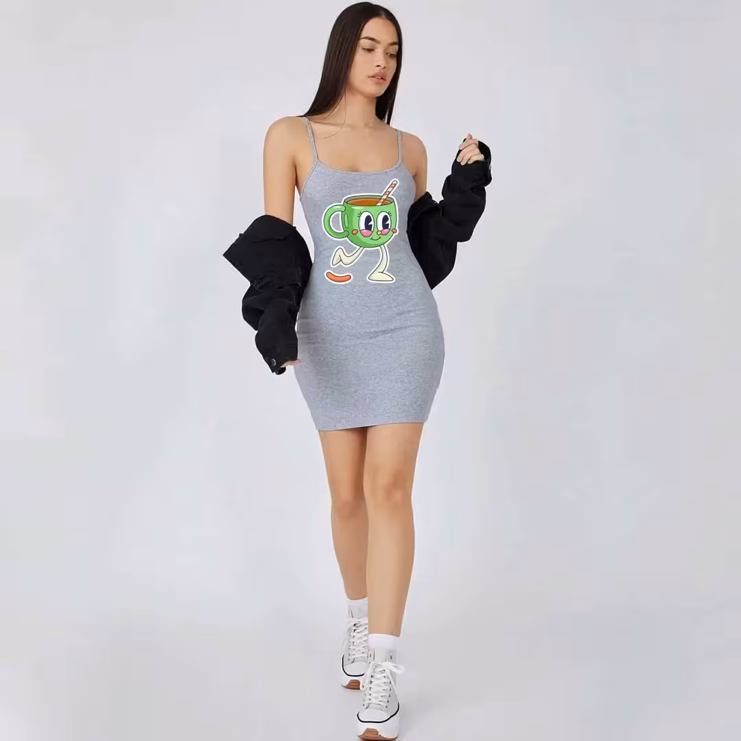 1-5-1.avif نايت شيرت قطن استريتش حماله رفيعه مطبوع - رصاصي - الصورة 1