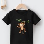 تيشرت اطفال مطبوع - اسود