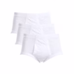 مجموعة من (3) سليب قطونيل 100% قطن - أبيض