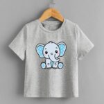 تيشرت اطفال مطبوع - رصاصي