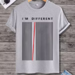 تيشرت رجالي نص كم حوض قطن  - رصاصي