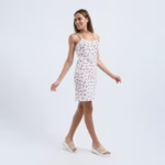 ⁦كاش مايو قصير من القطن حماله رفيعه -ابيض مطبوع⁩ - الصورة ⁦3⁩