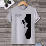 تيشرت رجالي نص كم حوض قطن  - رصاصي