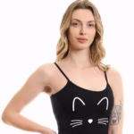 ⁦نايت شيرت قطن استريتش مطبوع - اسود⁩ - الصورة ⁦4⁩