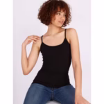 ⁦2 توب حماله رفيعه قطن استريتش -اسود⁩ - الصورة ⁦3⁩