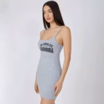 ⁦نايت شيرت قطن استريتش حماله رفيعه مطبوع - رصاصي⁩ - الصورة ⁦3⁩