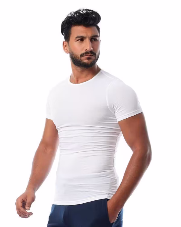 ⁦Mesery  2 نص كم رقبه دائريه قطن استريتش رجالي⁩ - الصورة ⁦3⁩