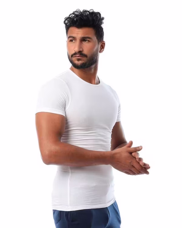 ⁦Mesery  2 نص كم رقبه دائريه قطن استريتش رجالي⁩ - الصورة ⁦4⁩
