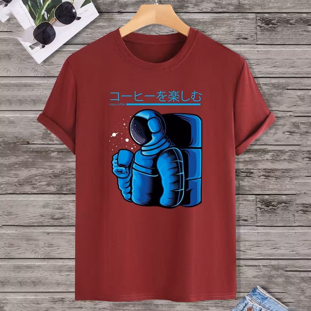 32-3.avif تيشرت رجالي نص كم حوض قطن - نبيتي - الصورة 1