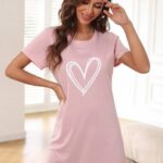 نايت شيرت قطن نص كم استريتش بطبعه -كشمير