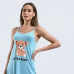 ⁦كاش مايو قصير من القطن حماله رفيعه -مطبوع-بيبي بلو⁩ - الصورة ⁦4⁩