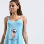 ⁦كاش مايو قصير من القطن حماله رفيعه -مطبوع-بيبي بلو⁩ - الصورة ⁦5⁩