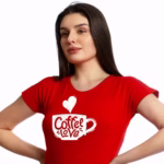 ⁦نايت شيرت قطن نص كم استريتش بطبعه - احمر⁩ - الصورة ⁦3⁩