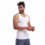 ⁦فانله حماله قطونيل استريتش - رجالي ابيض⁩ - الصورة ⁦4⁩