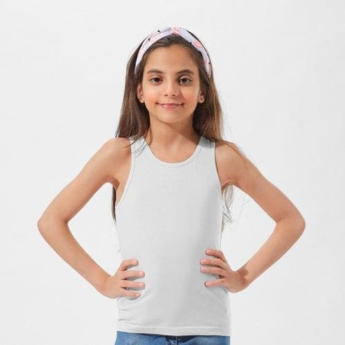 6-11-1.jpg فانله حماله عريضه قطن مريح بنات-ابيض - الصورة 1