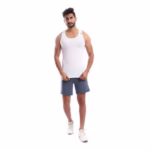 ⁦فانله حماله قطونيل استريتش - رجالي ابيض⁩ - الصورة ⁦3⁩