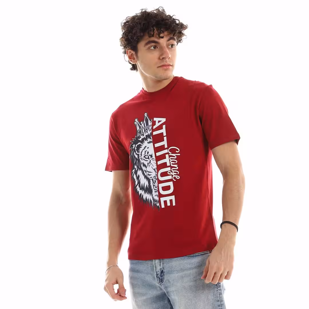 ME-100_2.avif تيشرت رجالي نص كم حوض قطن - نبيتي - الصورة 1