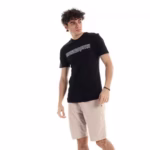 ⁦تيشرت رجالي نص كم حوض قطن  - اسود⁩ - الصورة ⁦6⁩