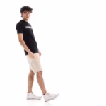 ⁦تيشرت رجالي نص كم حوض قطن  - اسود⁩ - الصورة ⁦4⁩