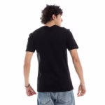 ⁦تيشرت رجالي نص كم حوض قطن  - اسود⁩ - الصورة ⁦3⁩