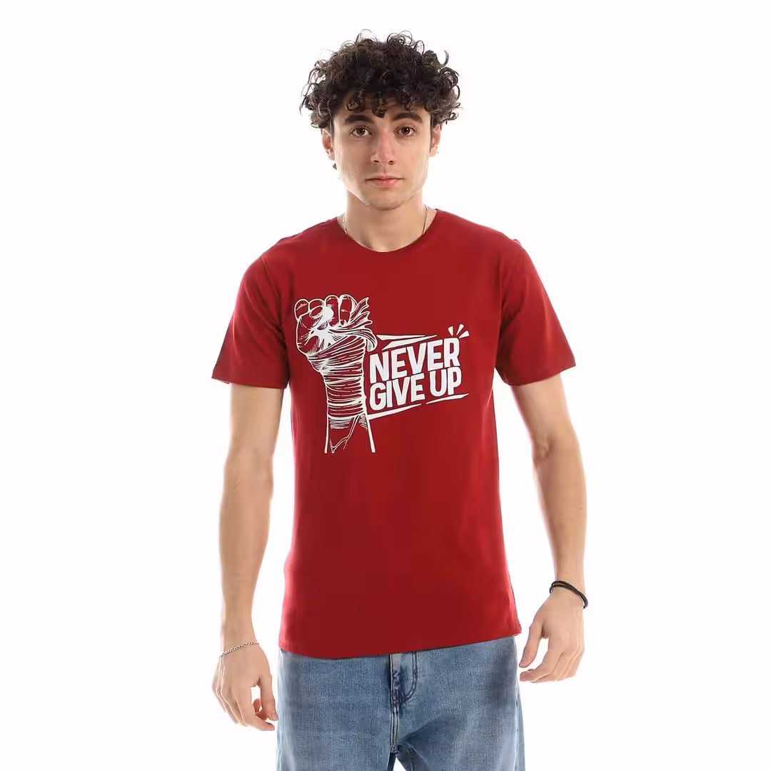 ME-115_1.avif تيشرت رجالي نص كم حوض قطن - نبيتي - الصورة 1