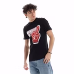 ⁦تيشرت رجالي نص كم حوض قطن  - اسود⁩ - الصورة ⁦2⁩