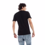 ⁦تيشرت رجالي نص كم حوض قطن  - اسود⁩ - الصورة ⁦3⁩