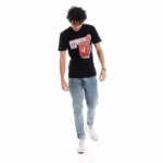 ⁦تيشرت رجالي نص كم حوض قطن  - اسود⁩ - الصورة ⁦6⁩