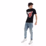 ⁦تيشرت رجالي نص كم حوض قطن  - اسود⁩ - الصورة ⁦7⁩