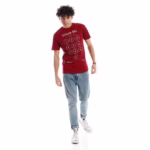 ⁦تيشرت رجالي نص كم حوض قطن - نبيتي⁩ - الصورة ⁦3⁩