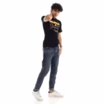 ⁦تيشرت رجالي نص كم حوض قطن  - اسود⁩ - الصورة ⁦5⁩