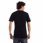 ⁦تيشرت رجالي نص كم حوض قطن  - اسود⁩ - الصورة ⁦3⁩