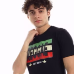 ⁦تيشرت رجالي نص كم حوض قطن  - اسود⁩ - الصورة ⁦4⁩