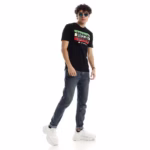 ⁦تيشرت رجالي نص كم حوض قطن  - اسود⁩ - الصورة ⁦7⁩