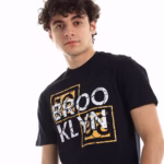 ⁦تيشرت رجالي نص كم حوض قطن  - اسود⁩ - الصورة ⁦5⁩