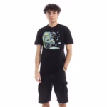 ⁦تيشرت رجالي نص كم حوض قطن  - اسود⁩ - الصورة ⁦7⁩