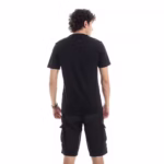 ⁦تيشرت رجالي نص كم حوض قطن  - اسود⁩ - الصورة ⁦6⁩