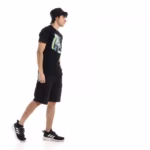 ⁦تيشرت رجالي نص كم حوض قطن  - اسود⁩ - الصورة ⁦4⁩