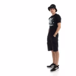 ⁦تيشرت رجالي نص كم حوض قطن  - اسود⁩ - الصورة ⁦2⁩