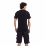 ⁦تيشرت رجالي نص كم حوض قطن  - اسود⁩ - الصورة ⁦4⁩