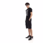 ⁦تيشرت رجالي نص كم حوض قطن  - اسود⁩ - الصورة ⁦2⁩