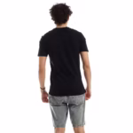 ⁦تيشرت رجالي نص كم حوض قطن  - اسود⁩ - الصورة ⁦5⁩