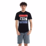 ⁦تيشرت رجالي نص كم حوض قطن  - اسود⁩ - الصورة ⁦2⁩