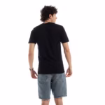 ⁦تيشرت رجالي نص كم حوض قطن  - اسود⁩ - الصورة ⁦3⁩