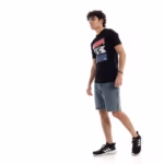 ⁦تيشرت رجالي نص كم حوض قطن  - اسود⁩ - الصورة ⁦7⁩