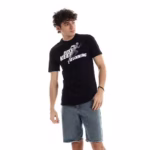 ⁦تيشرت رجالي نص كم حوض قطن  - اسود⁩ - الصورة ⁦2⁩